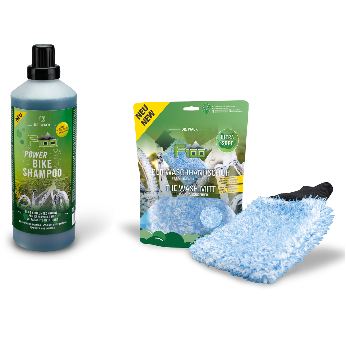 F100 Power Bike Shampoo Fahrradreiniger- und Waschhandschuh-Set