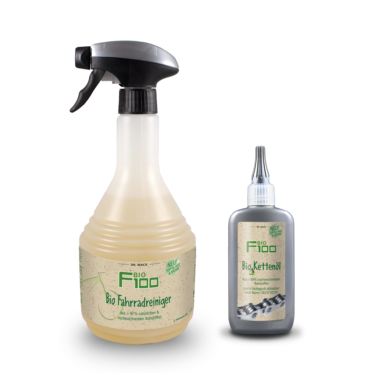 F100 Set BIO Fahrradreiniger 750ml + BIO Kettenöl 100ml