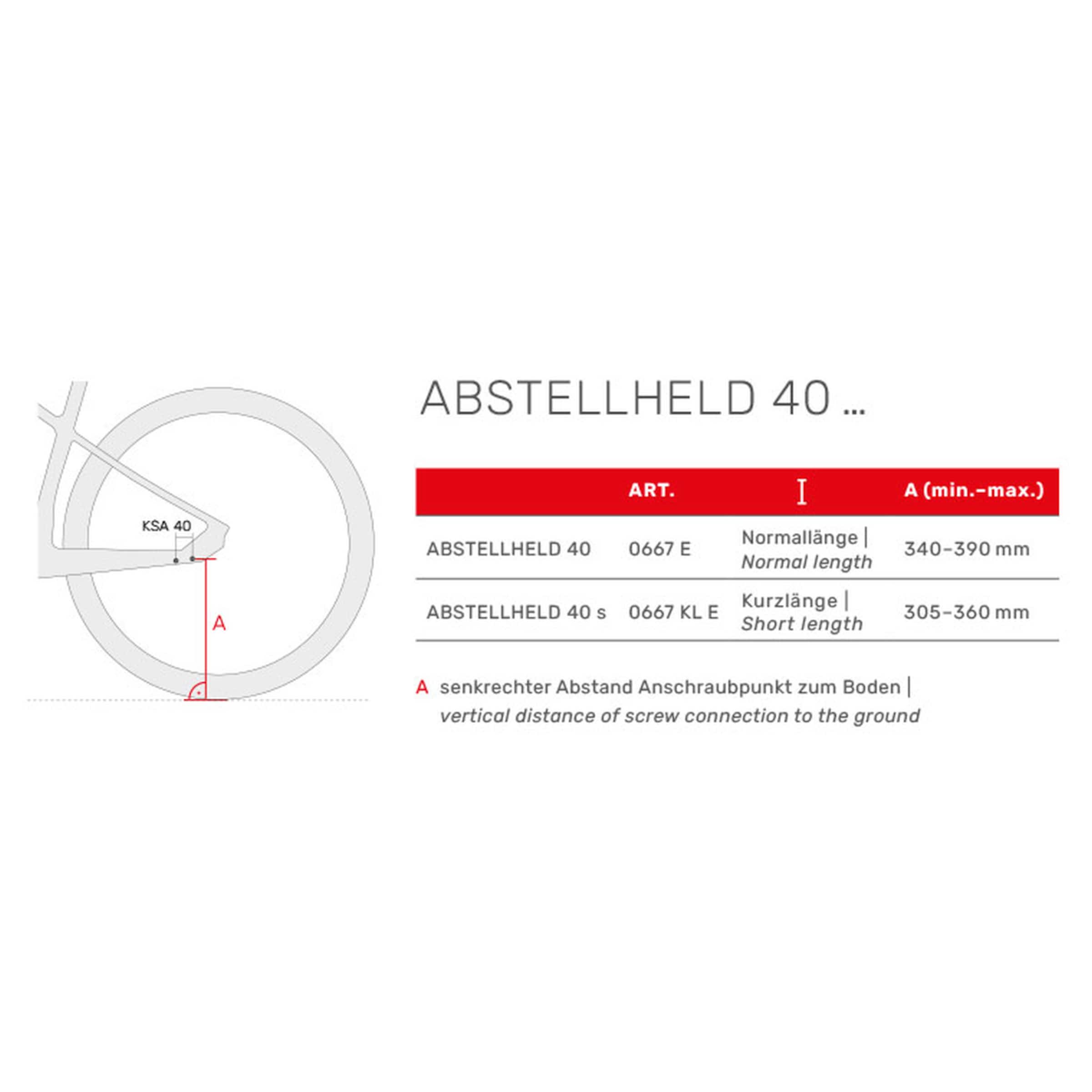 Abstellheld S achtervorkstandaard 24“–28“ KSA 40