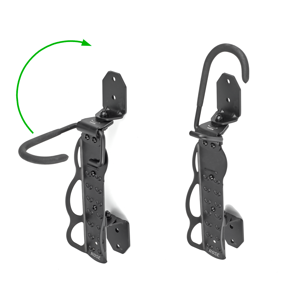 Hook-In Vario Wall Mount Bike Rack Foldable and Swivelling