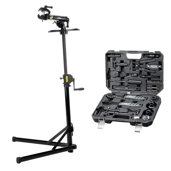 S 5000-E HD Montageständer mit mechanischer Hubfunktion + ALL2GETHER E-Bike Werkzeugkoffer