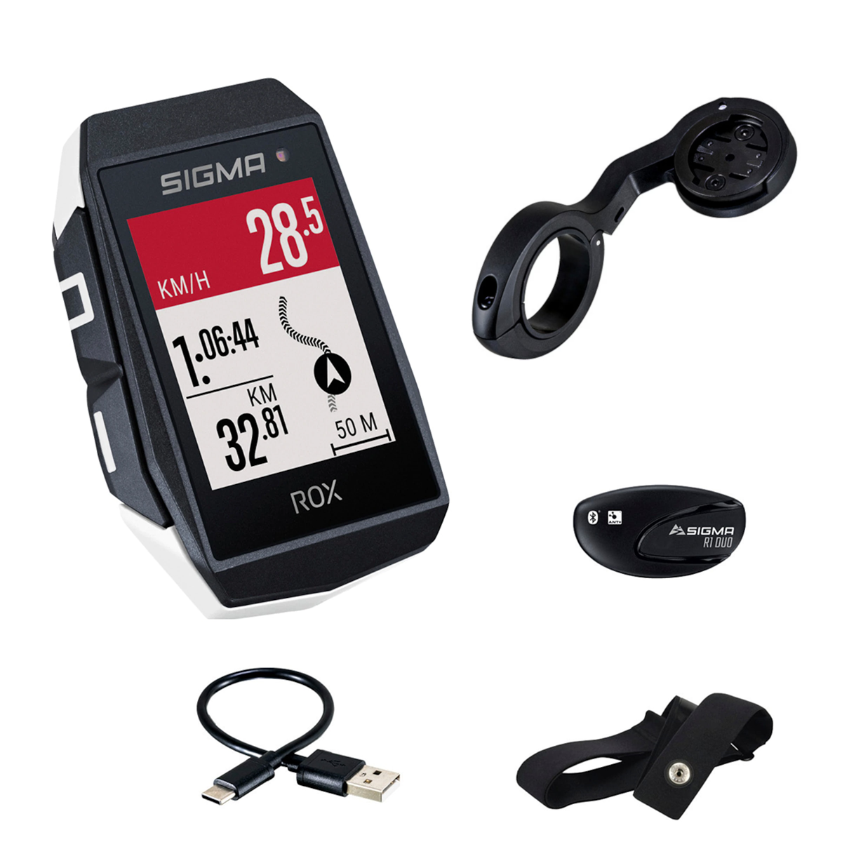 Sigma ROX 11.1 EVO GPS Fahrradcomputer HERZFREQUENZ SET