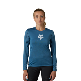 Maillot VTT Manches Longues Fox Ranger TRU DR Pour Femme - 100% Polyester - Neuf Avec étiquettes