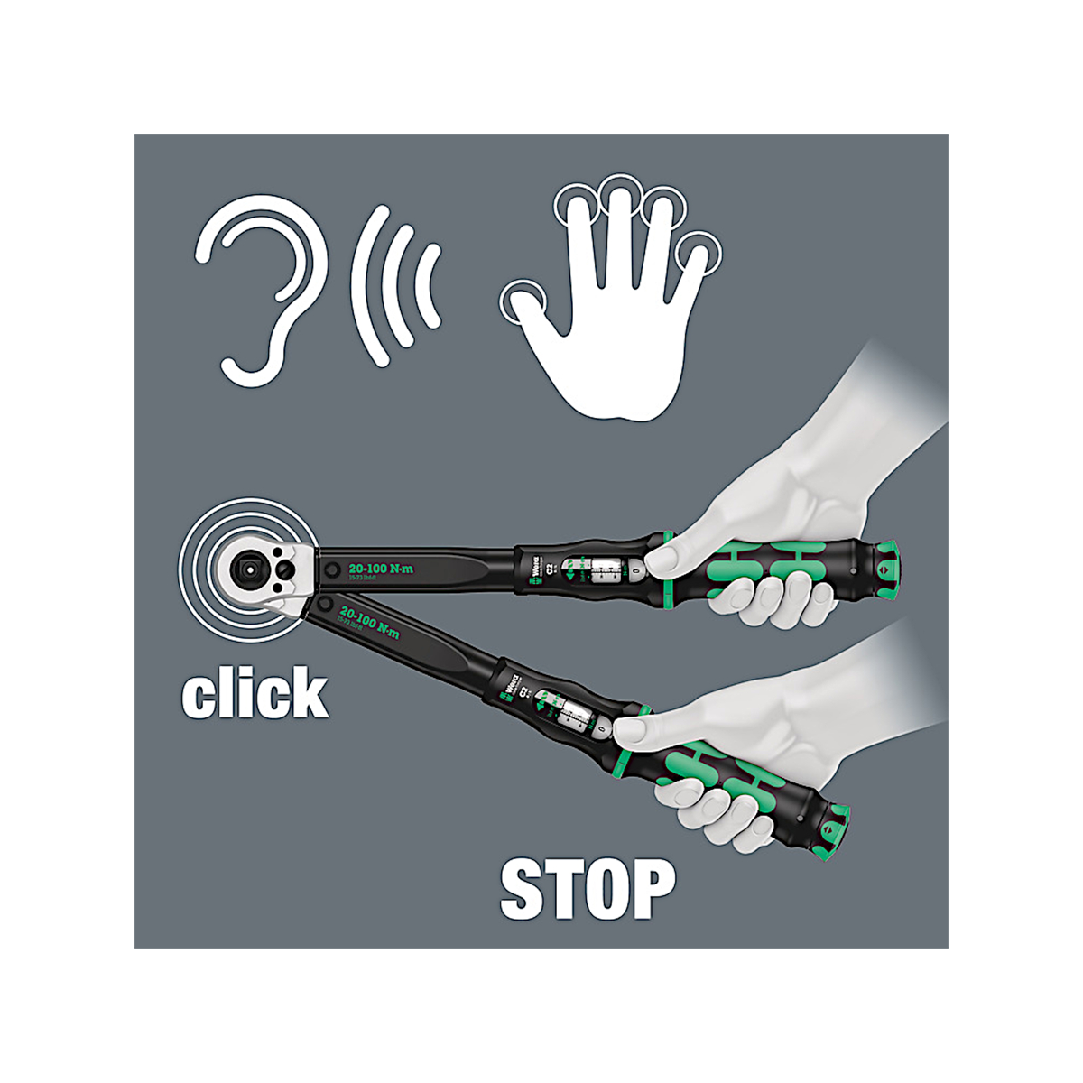Click-Torque C2 Push R/L Torque Wrench 1/2" 20-100 Nm