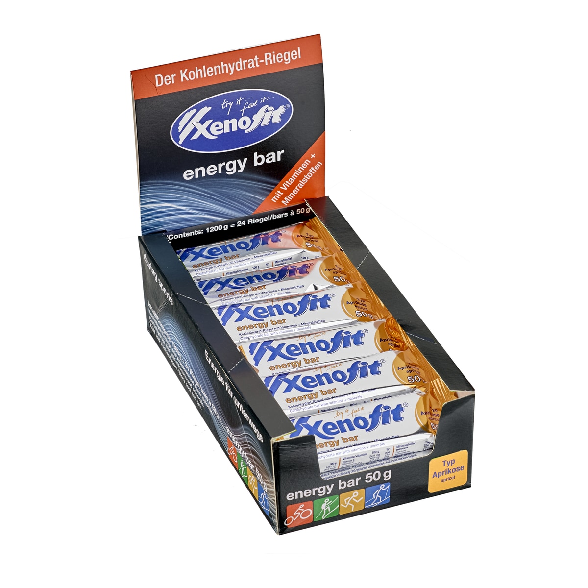 Xenofit Energy Bar Kohlenhydrat-Riegel mit Vitaminen + Mineralstoffen