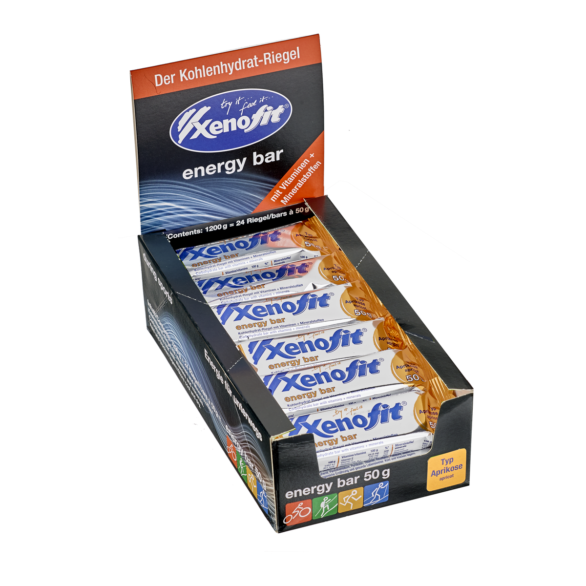 Xenofit Energy Bar Kohlenhydrat-Riegel mit Vitaminen + Mineralstoffen