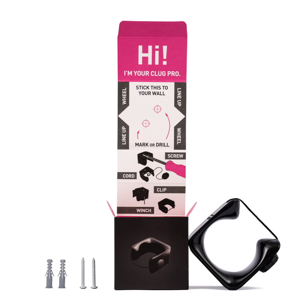 CLUG PRO MTB XL Wall Bracket 2.3"-2.7" Secured with Fidlock