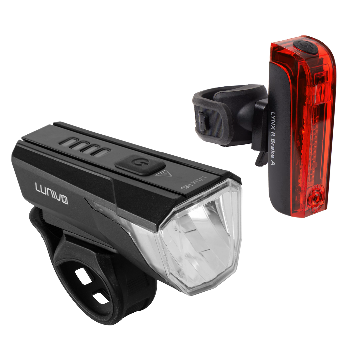 Lunivo Lynx F80 und Lynx R Brake A Rücklicht Akku-Beleuchtungsset