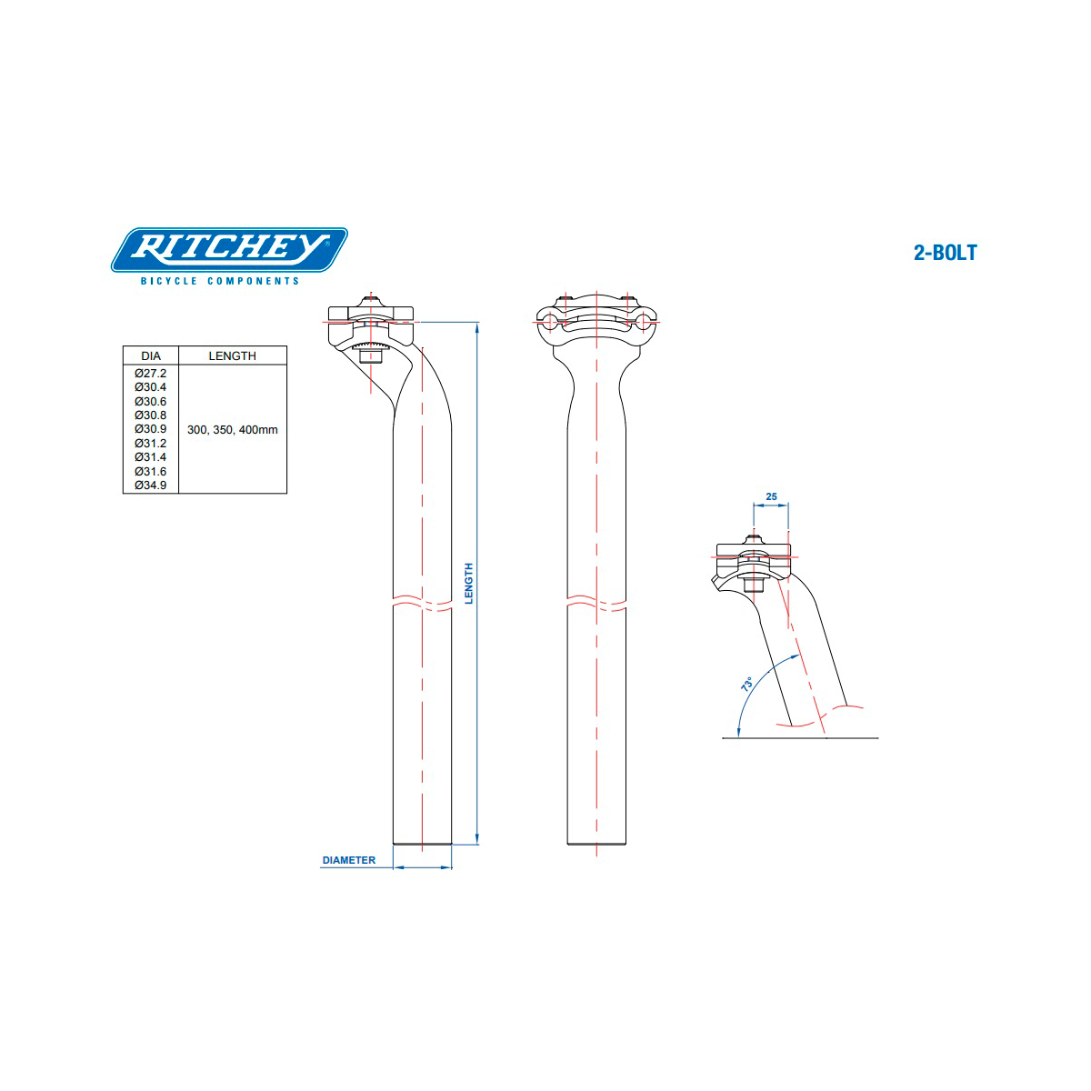 Comp 2-Bolt Seatpost 300 mm
