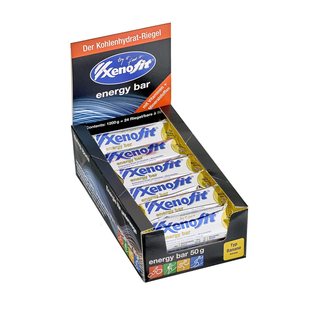 Xenofit Energy Bar Kohlenhydrat-Riegel mit Vitaminen + Mineralstoffen