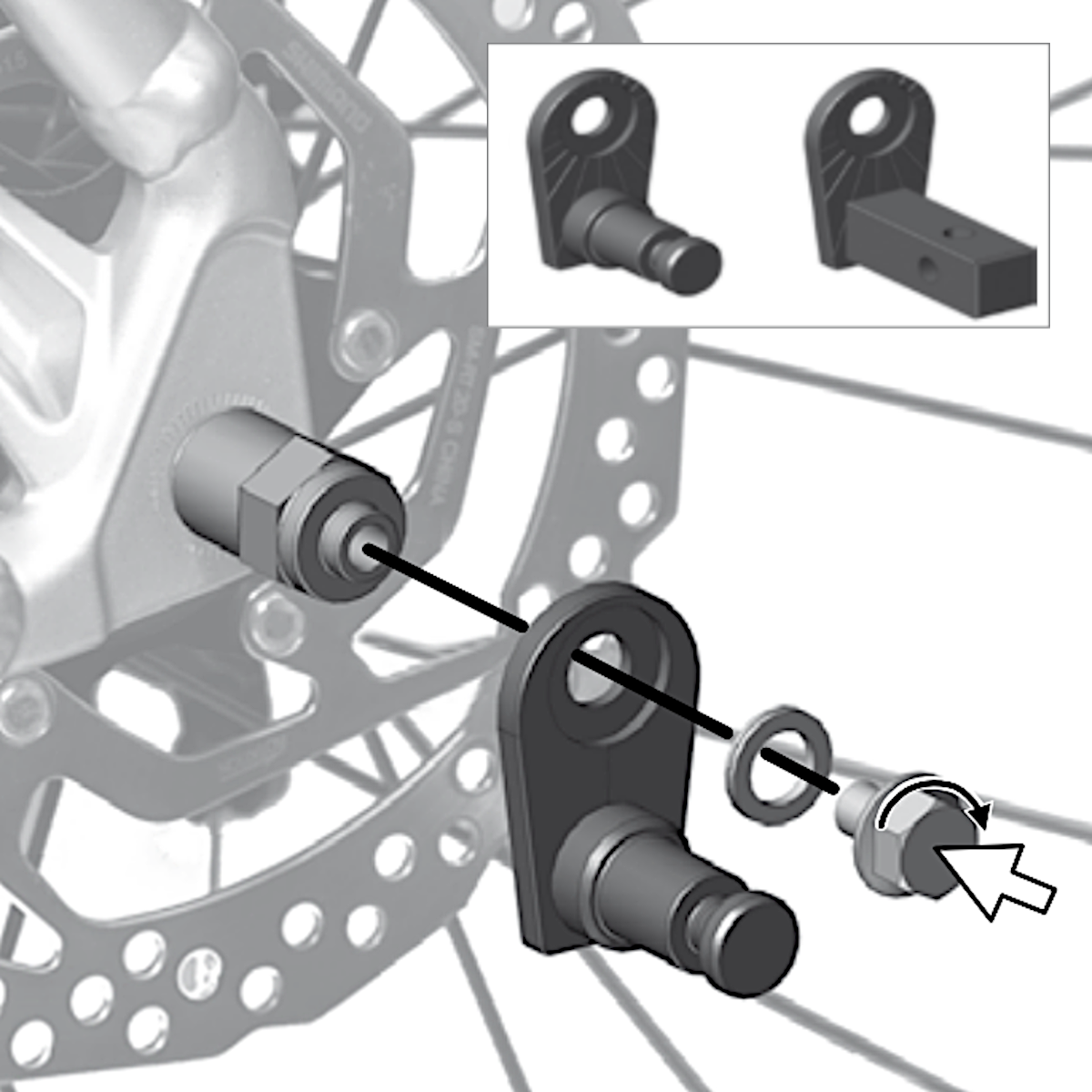 Thru Axle Adapter A 142/148 mm M12 for Axle Hitch