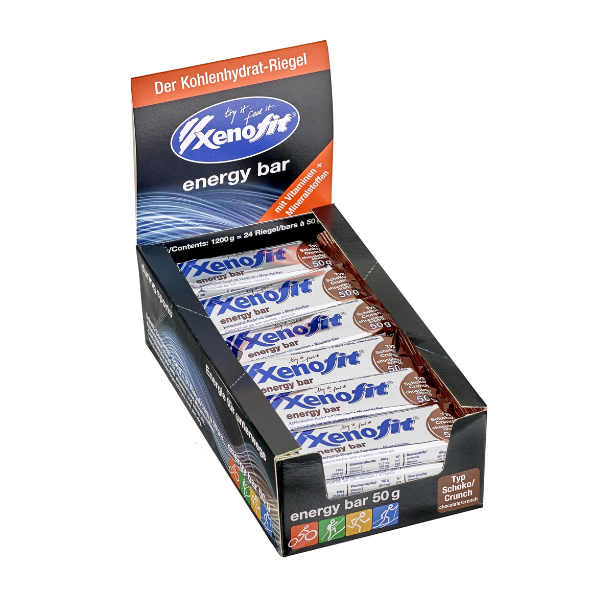 Xenofit Energy Bar Kohlenhydrat-Riegel mit Vitaminen + Mineralstoffen