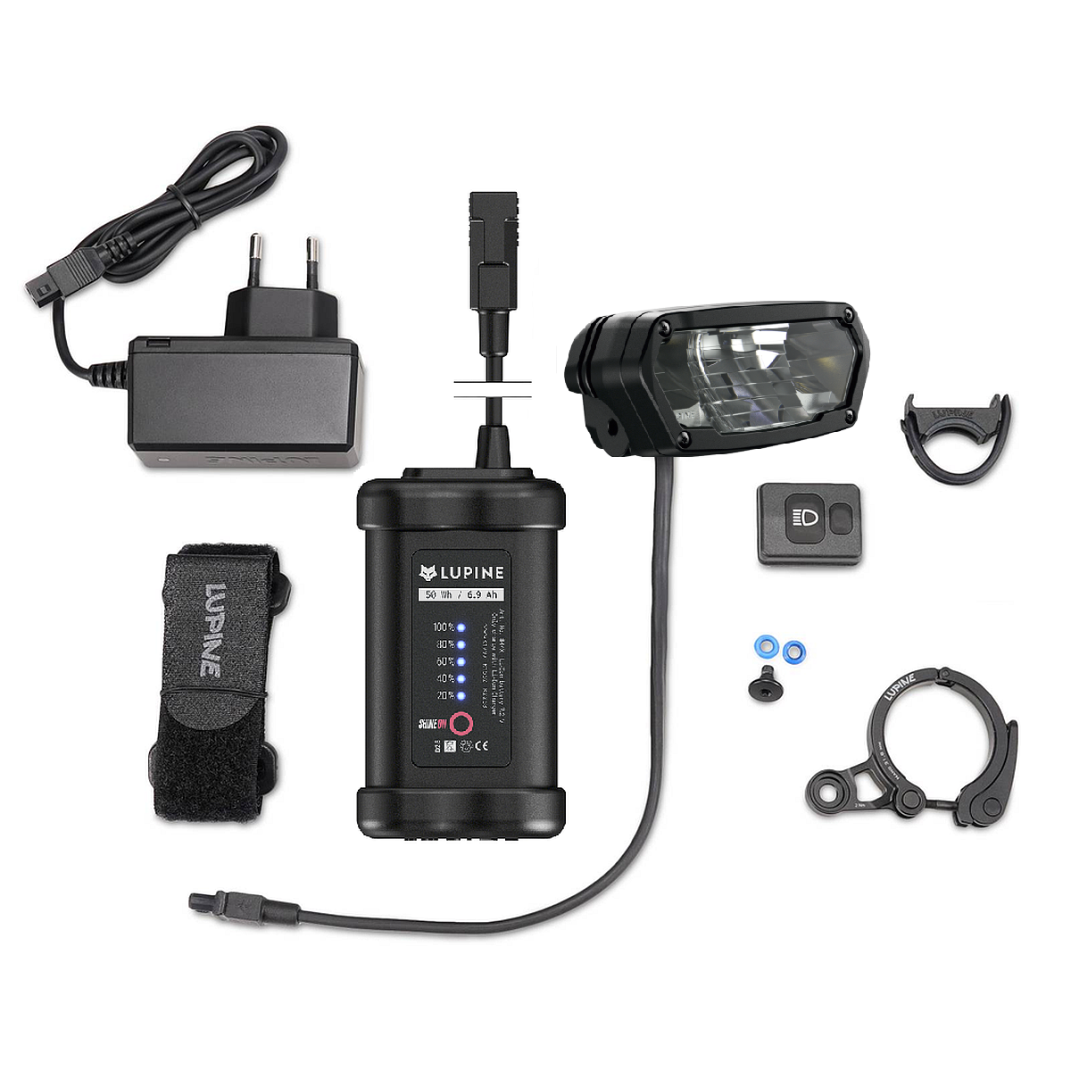 GADISTA Kit éclairage LED vélo avant et arrière IP65 en alu GADISTA Kit éclairage LED vélo avant et arrière IP65 en alu