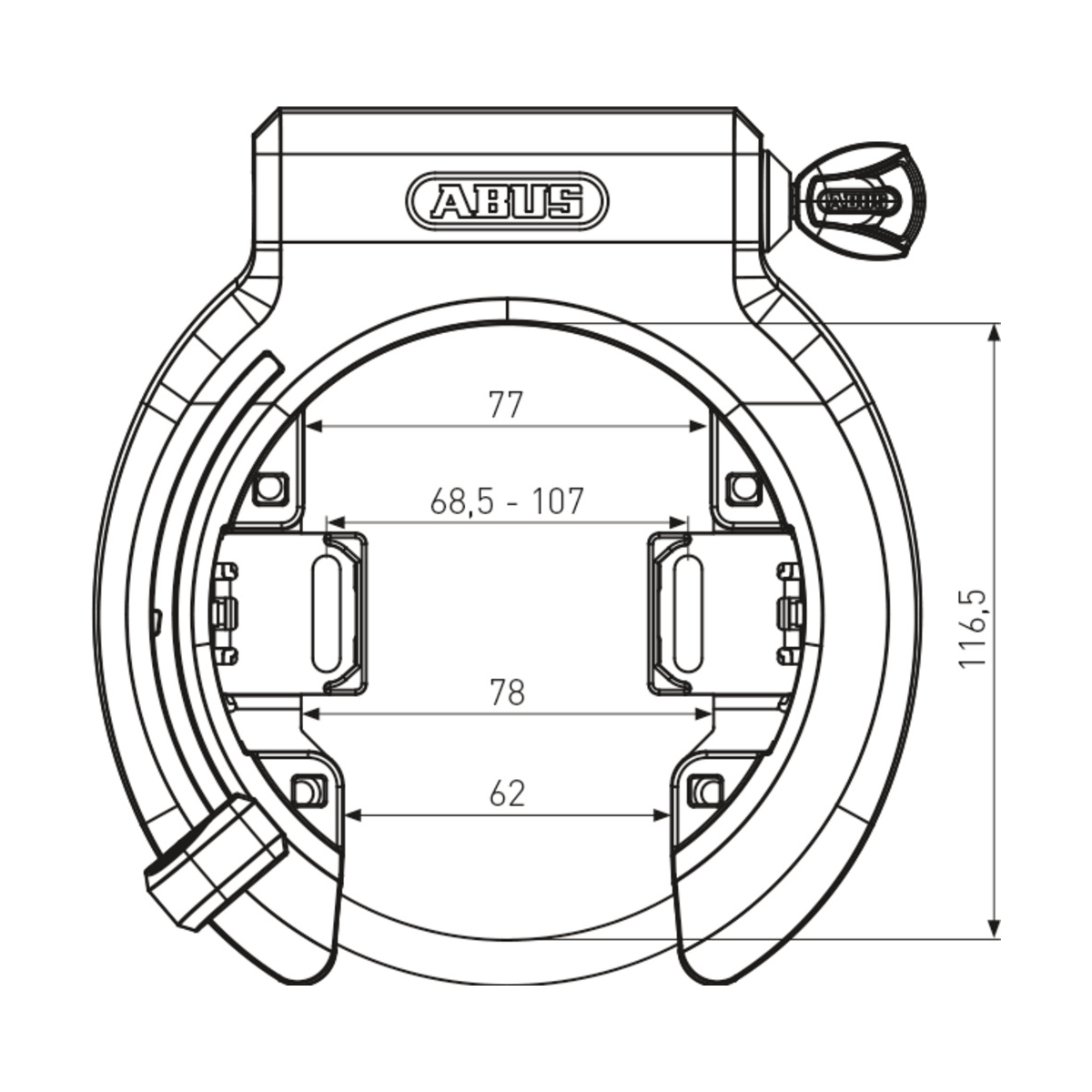 Granit XPlus 6950M NR Bike Frame Lock
