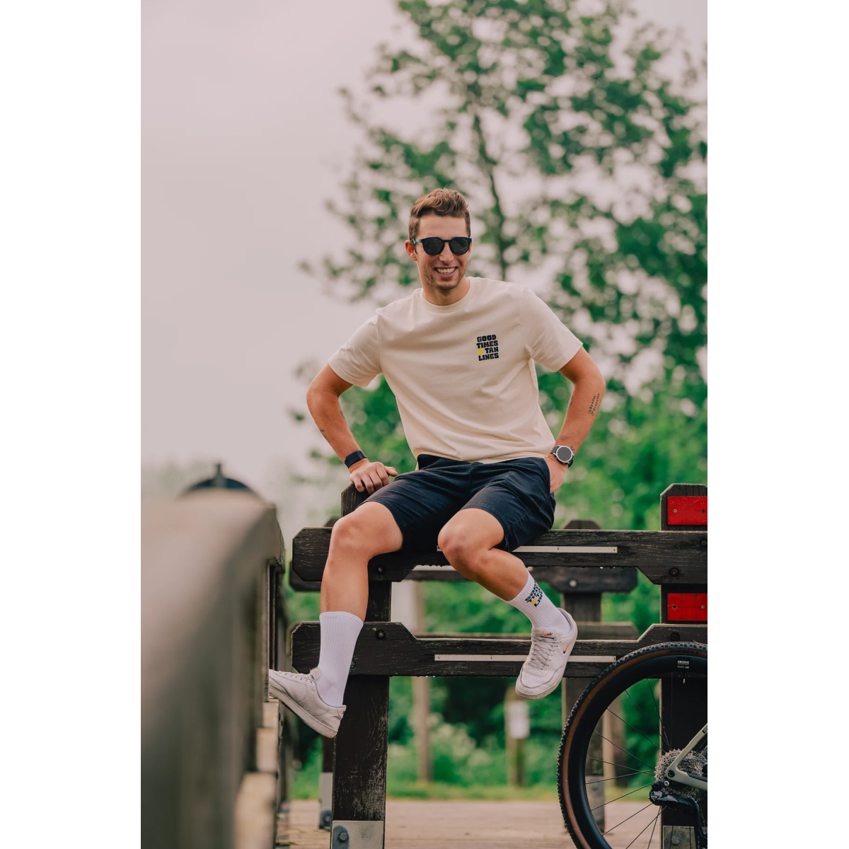 GOOD TIMES TAN LINES CYCLING T-SHIRT