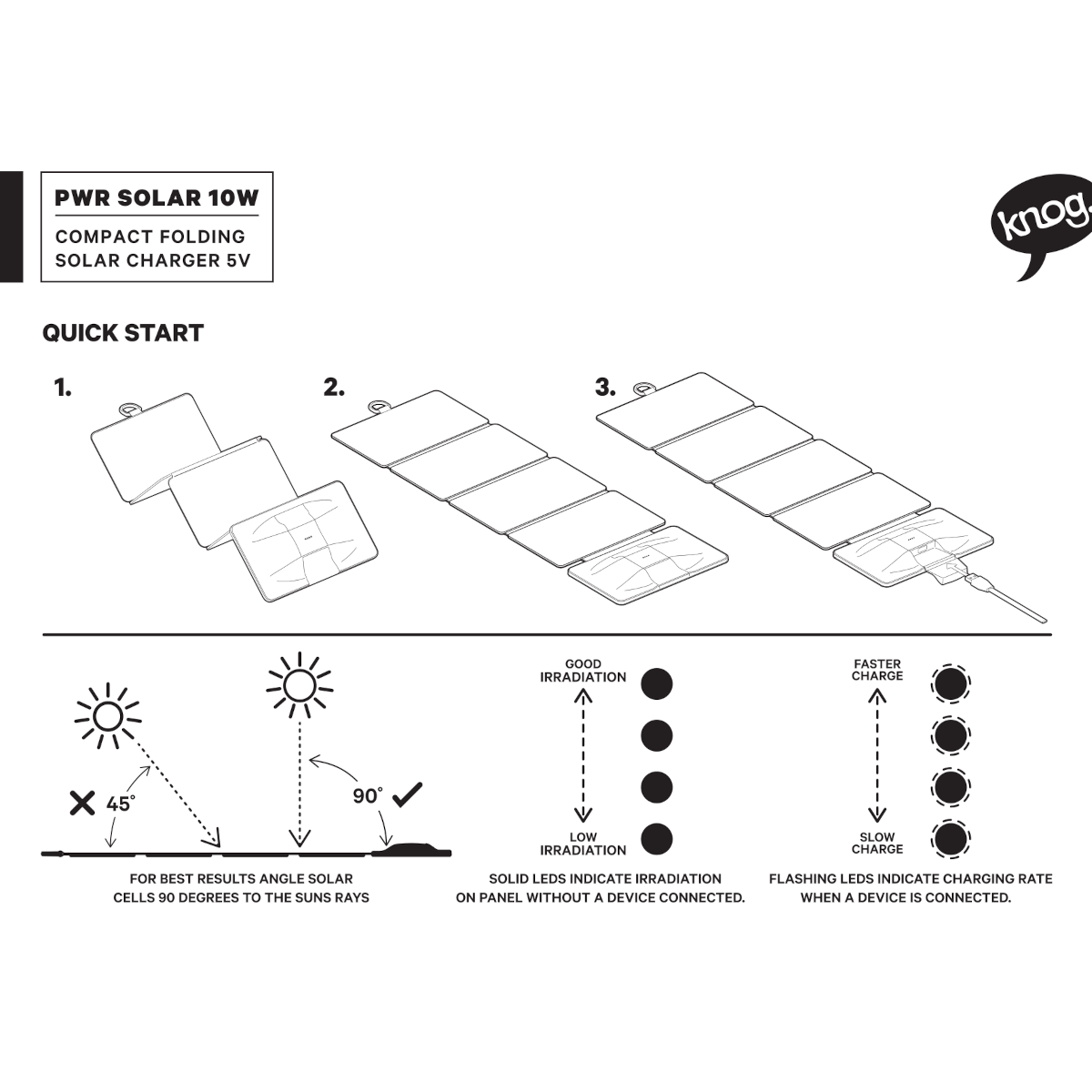 Folding PWR Solar Panel Charger 10W