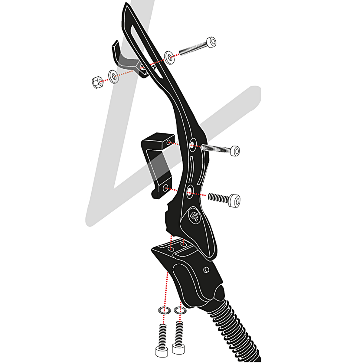 673 E Set Fox Uni Rear Mount Kickstand for Left and Right Side Mounting