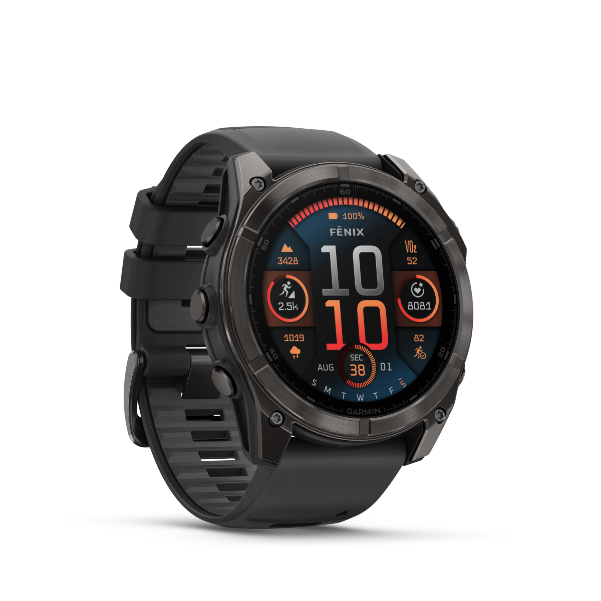 Fenix 8 Sapphire DLC Titan GPS Multisport Watch, 51 mm, AMOLED