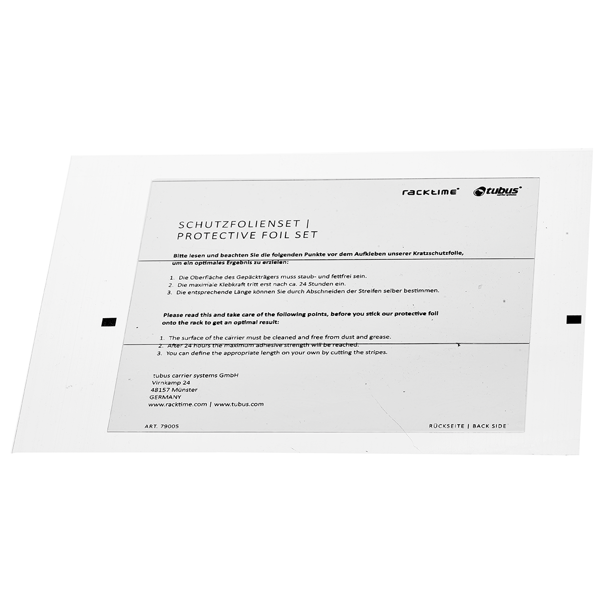 Tubus PU Lackschutzfolie Set