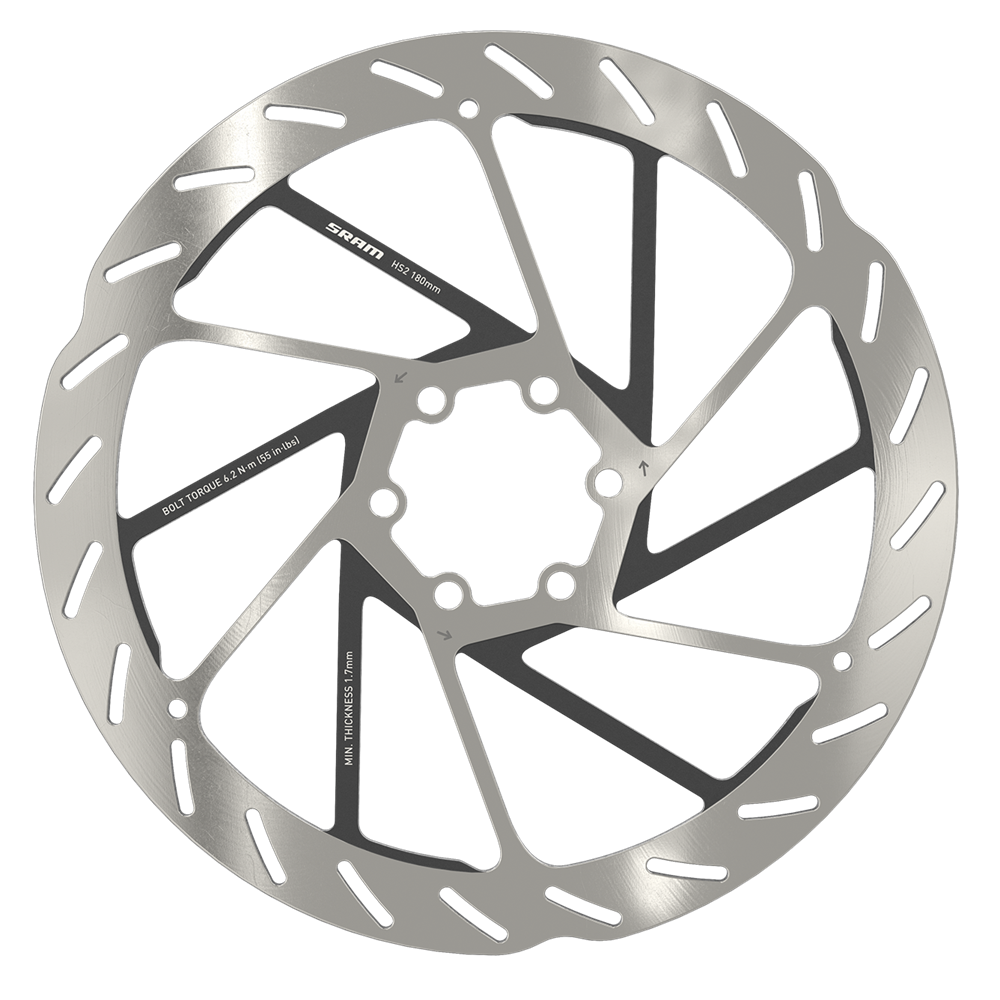 HS2 Rounded 6-hole Brake Disc, incl. Steel Mounting Bolts