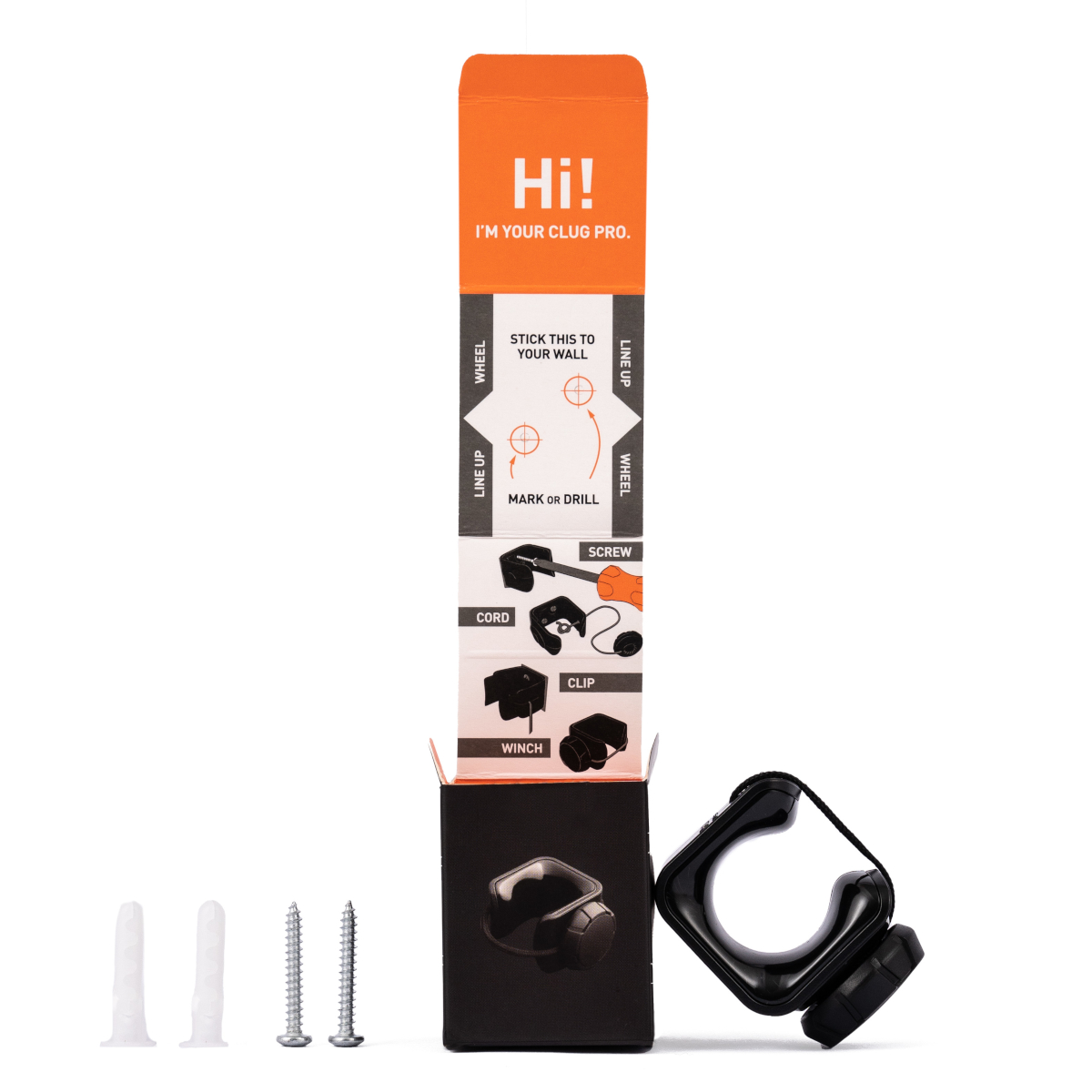 CLUG PRO ROADIE Bicycle Wall Bracket 1 "-1.25" Secured with Fidlock
