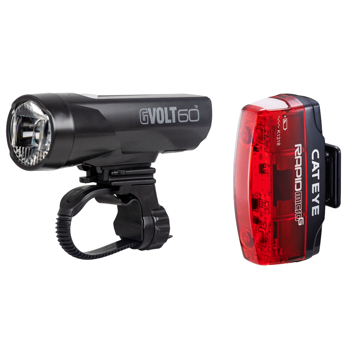 Cateye GVolt 60 Frontlicht + Rapid Micro G Rücklicht Akku-Beleuchtungsset