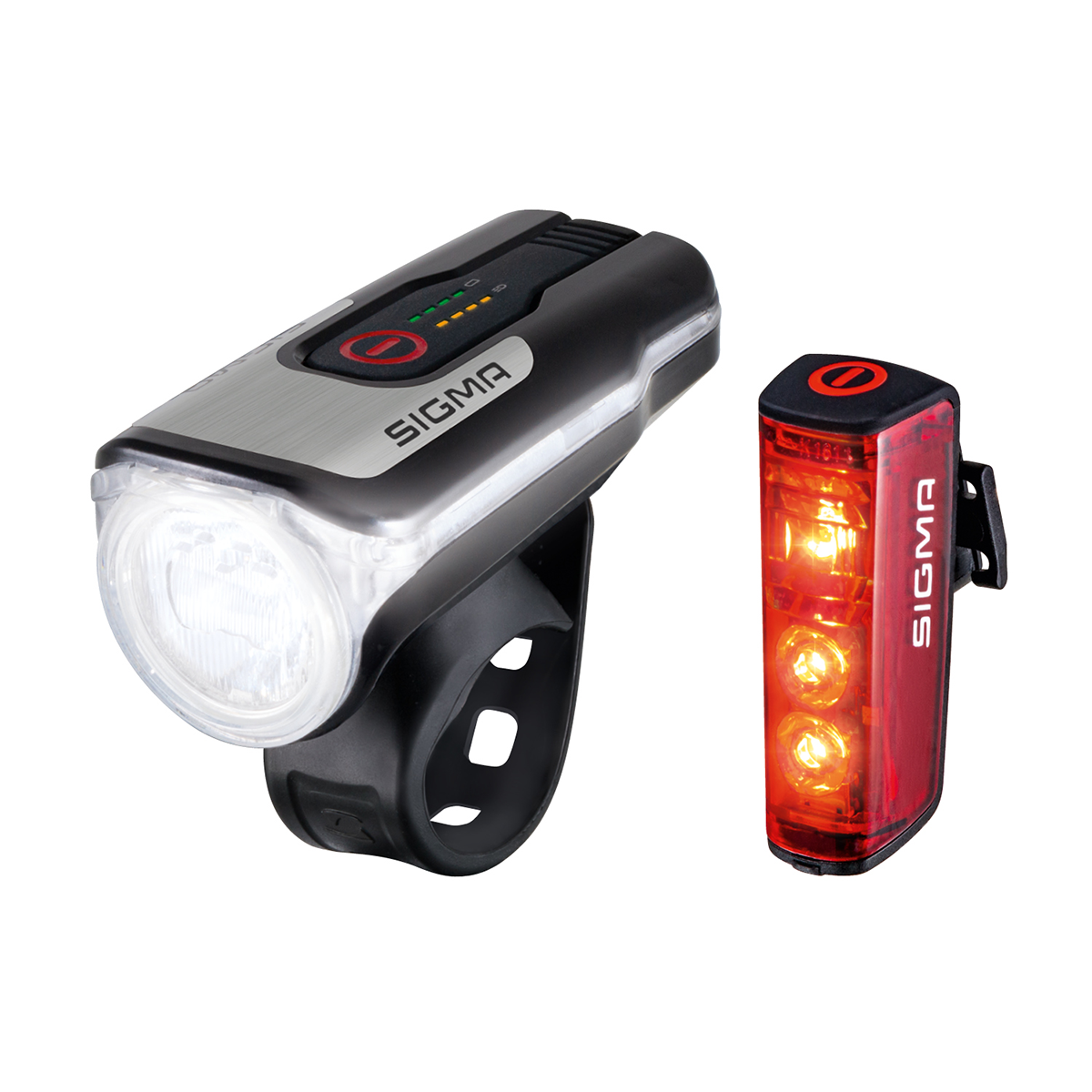 Sigma AURA 80 USB LED Frontleuchte / BLAZE USB Akku-Rücklicht mit Bremslicht-Funktion Beleuchtungsset
