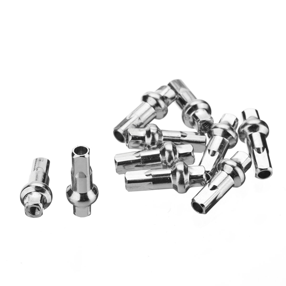 Brass spoke nipple DT Double Square Pro Lock®, silver, 10 pieces